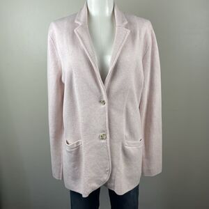 J Crew Womens Large Pink Preppy Fall Classic Cozy Cardigan Sweater Blazer